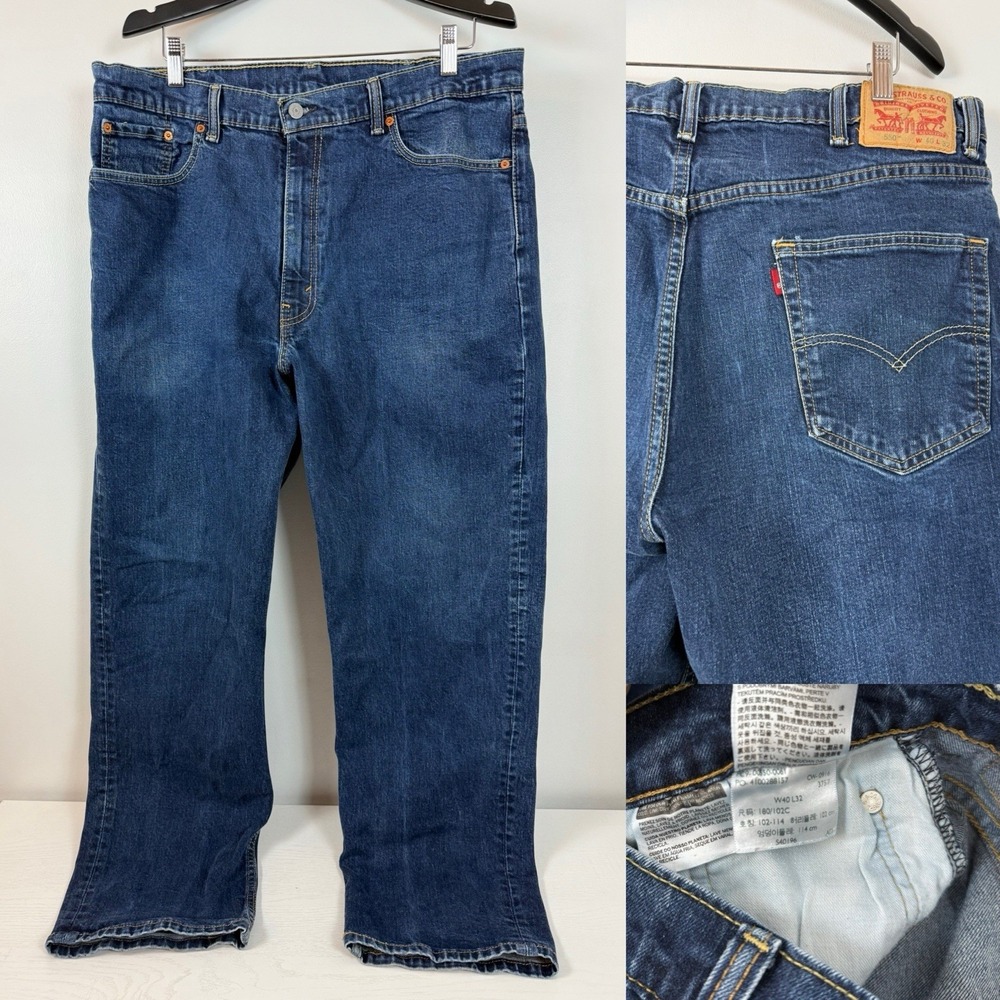 Levis 550‎ Jeans Mens Size 40x32 Straight Leg DARK Wash Cotton Denim